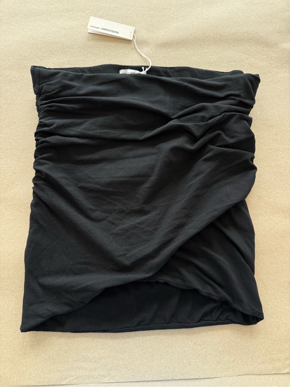 James Perse — Soft Double Layer Stretch Jersey Ruched Skirt — Size 3